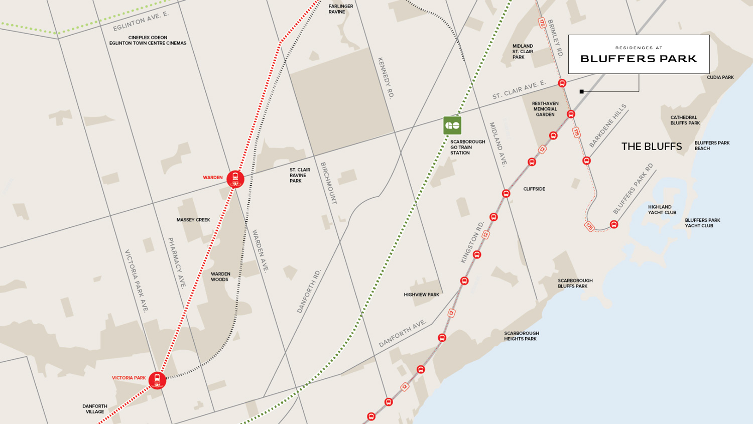 Residences at Bluffers Park location